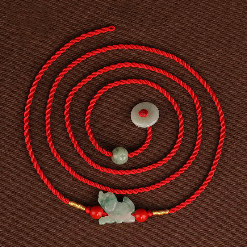 EverestArtstudios Jade Peace Buckle Blessing Red String Belly Chain