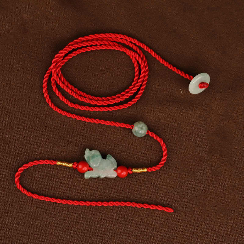 EverestArtstudios Jade Peace Buckle Blessing Red String Belly Chain
