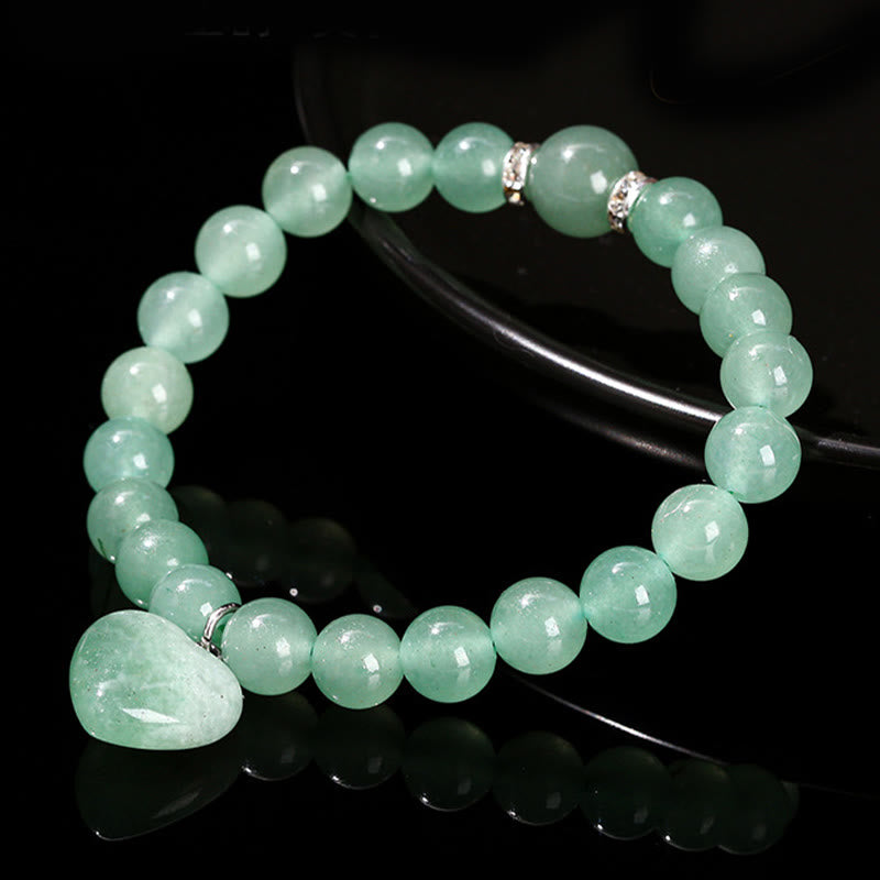 EverestArtstudios Various Crystal Green Aventurine Love Heart Balance Bracelet