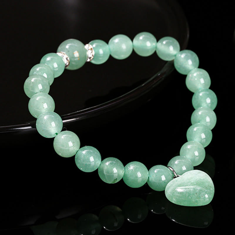 EverestArtstudios Various Crystal Green Aventurine Love Heart Balance Bracelet