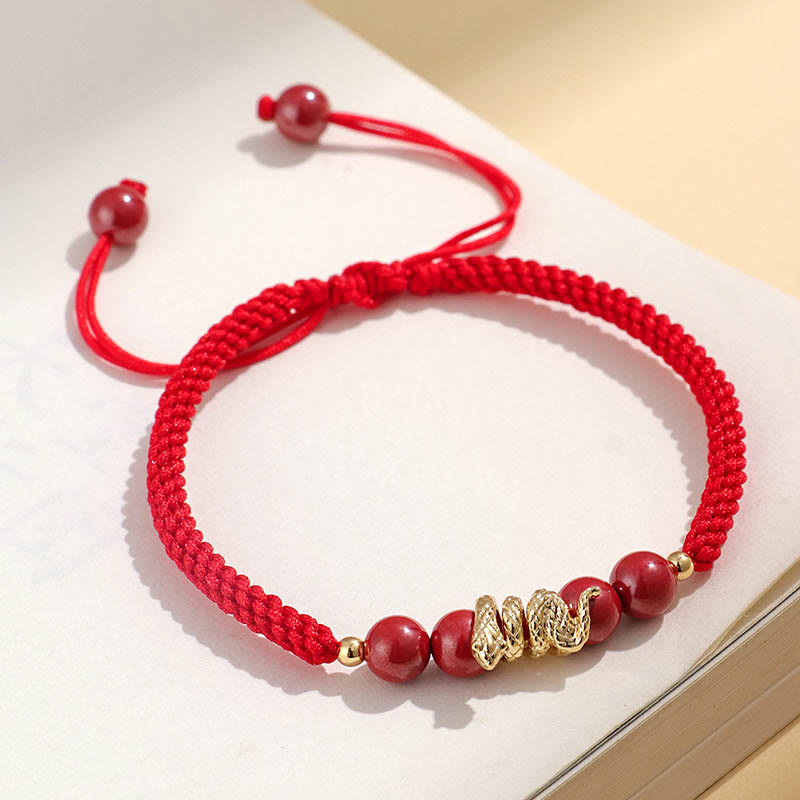 EverestArtstudios Cinnabar Handmade Year Of Snake String Protection Braided Bracelet