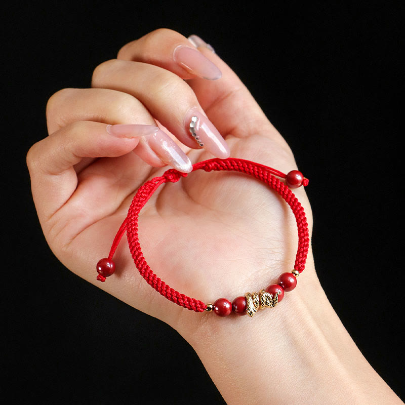 EverestArtstudios Cinnabar Handmade Year Of Snake String Protection Braided Bracelet