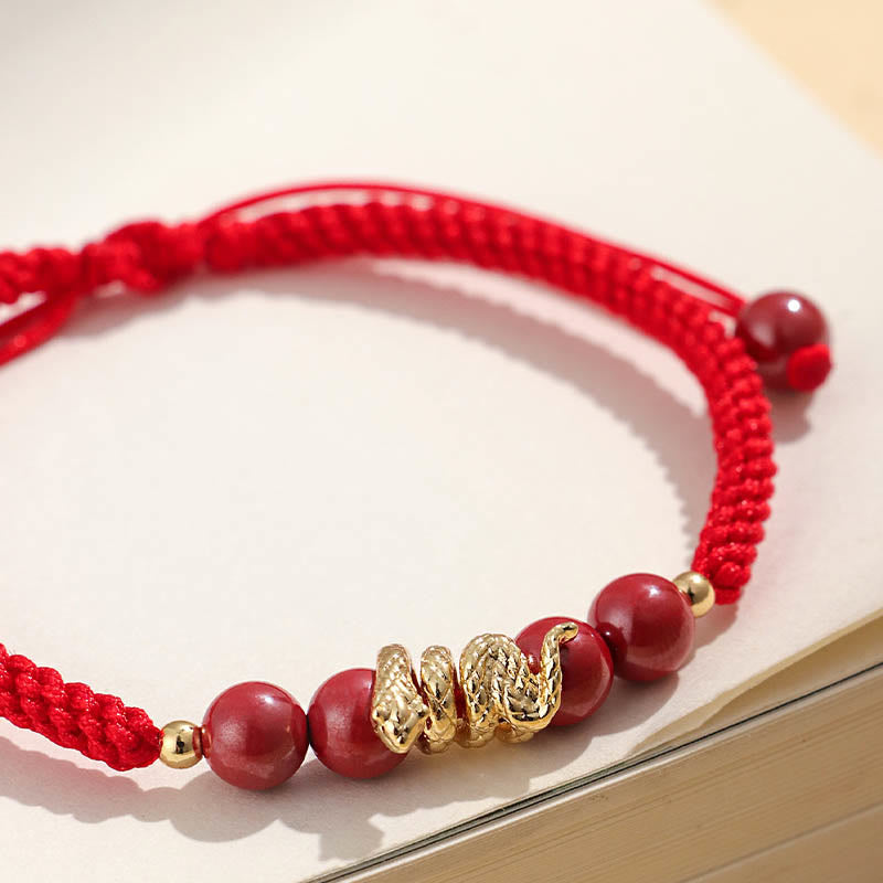 EverestArtstudios Cinnabar Handmade Year Of Snake String Protection Braided Bracelet