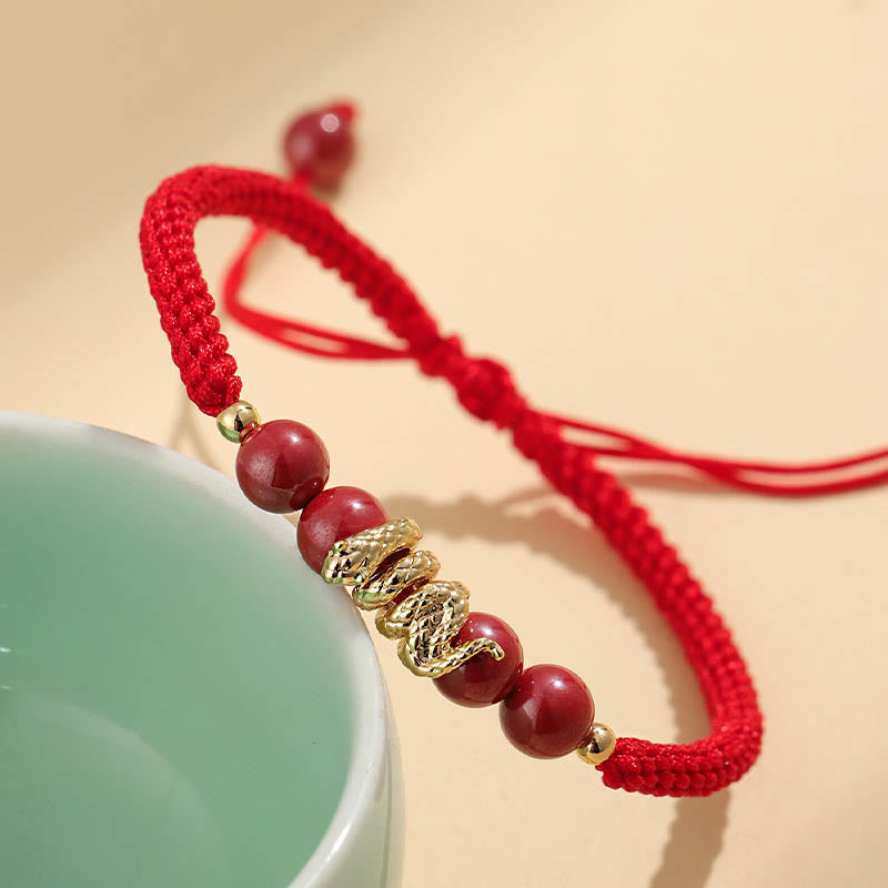 EverestArtstudios Cinnabar Handmade Year Of Snake String Protection Braided Bracelet