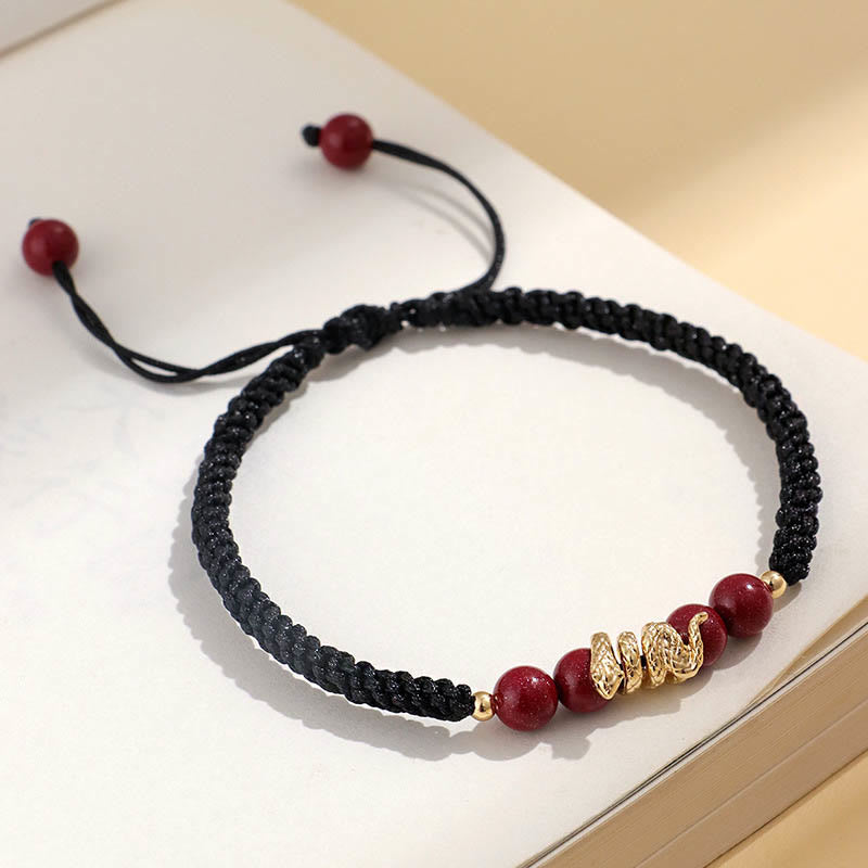 EverestArtstudios Cinnabar Handmade Year Of Snake String Protection Braided Bracelet