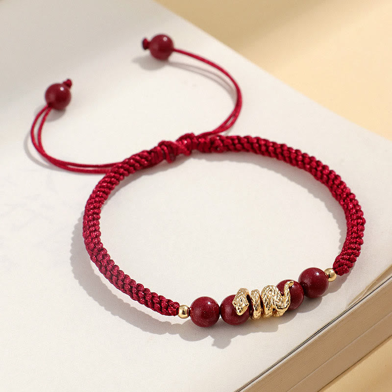 EverestArtstudios Cinnabar Handmade Year Of Snake String Protection Braided Bracelet