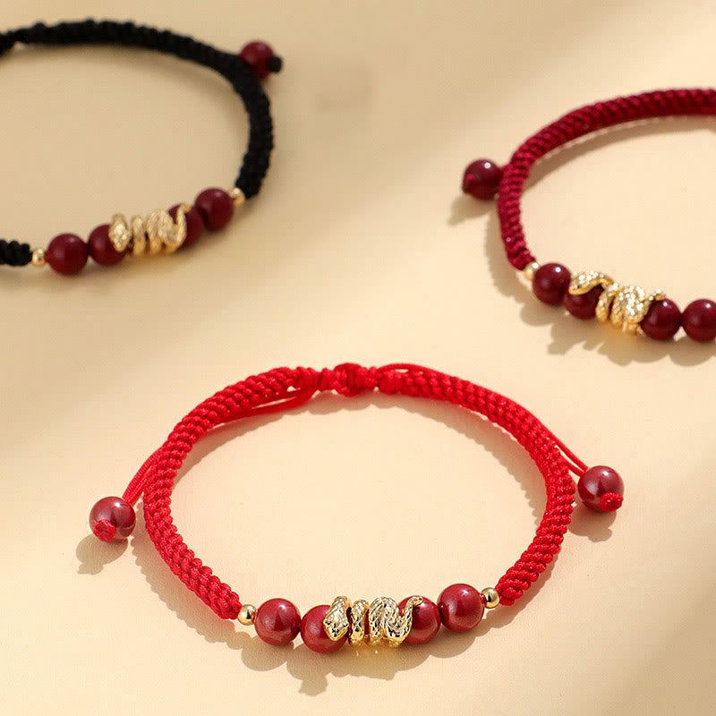 EverestArtstudios Cinnabar Handmade Year Of Snake String Protection Braided Bracelet