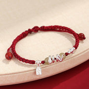 EverestArtstudios Hetian Jade Year of the Snake String Protection Braided Bracelet