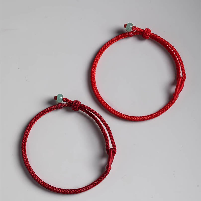 EverestArtstudios Red String Jade Connection Bracelet