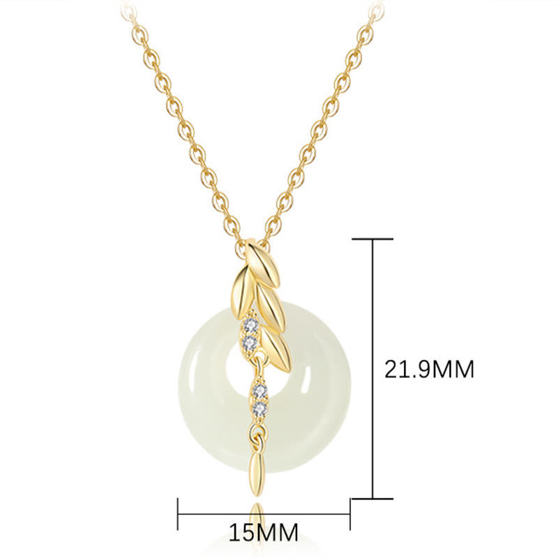 EverestArtstudios Hetian Jade 925 Sterling Silver Wheat Luck Necklace Pendant