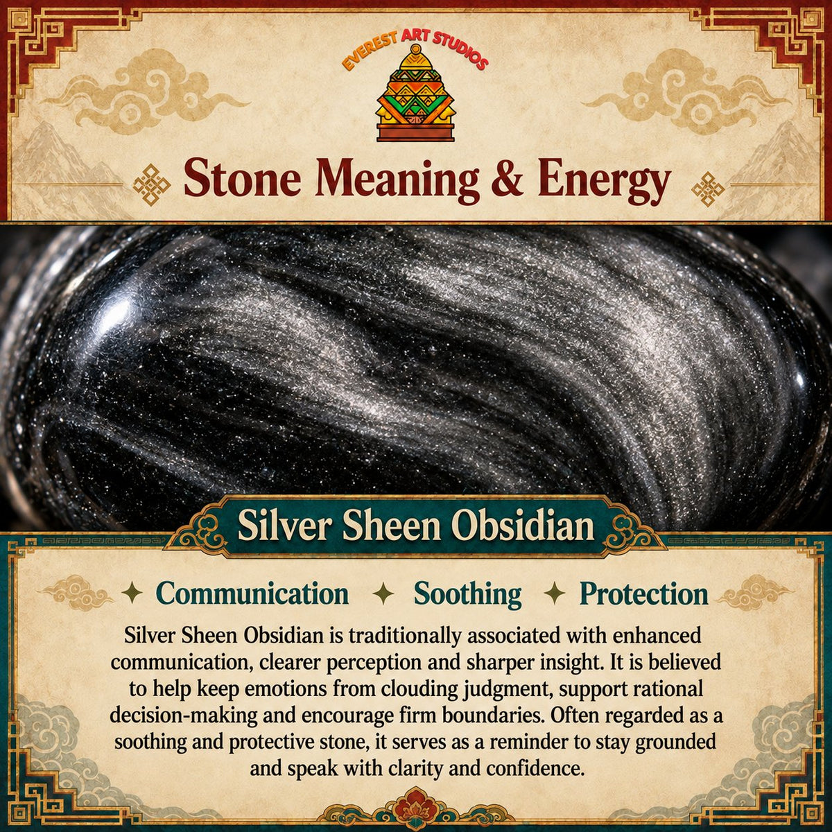 EverestArtstudios silver sheen obsidian
