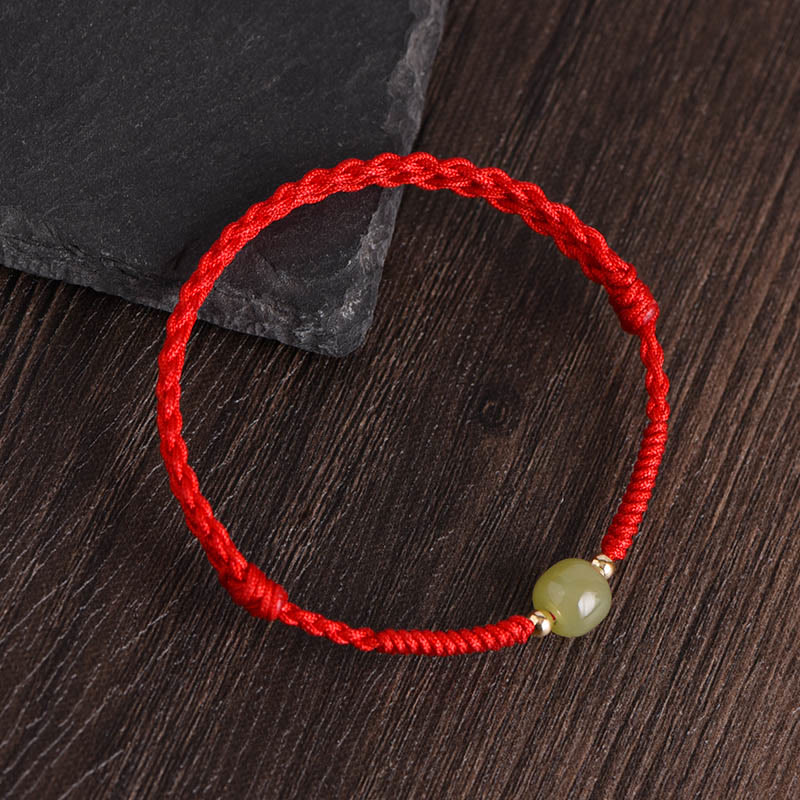 EverestArtstudios Hetian-Jade-Flechtschmuck mit Goldperlen
