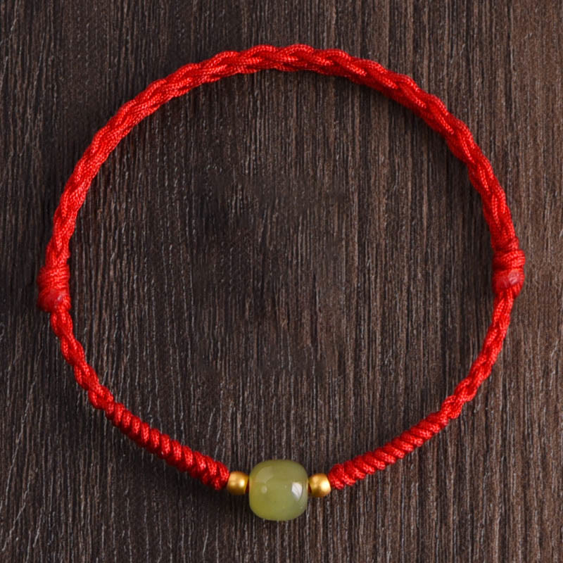 EverestArtstudios Hetian-Jade-Flechtschmuck mit Goldperlen