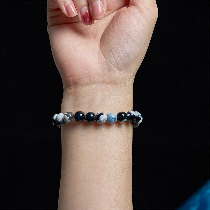 Buddha Stones Orca Agate Protection Bracelet