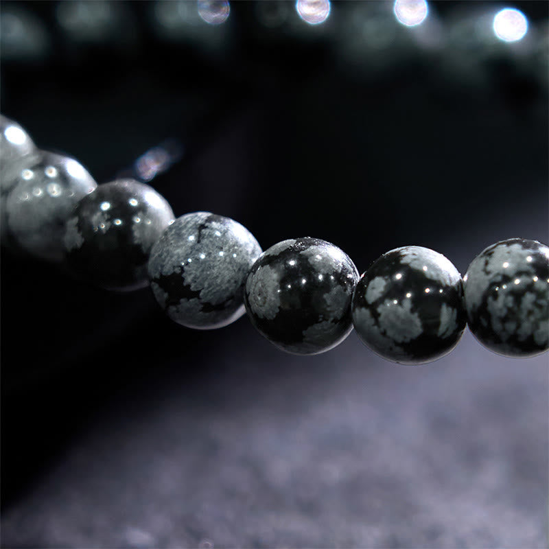 Buddha Stones Snowflake Obsidian Balance Bracelet