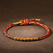 Buddha Stones Handmade Chinese Zodiac Luck Strength Braided Rope Bracelet