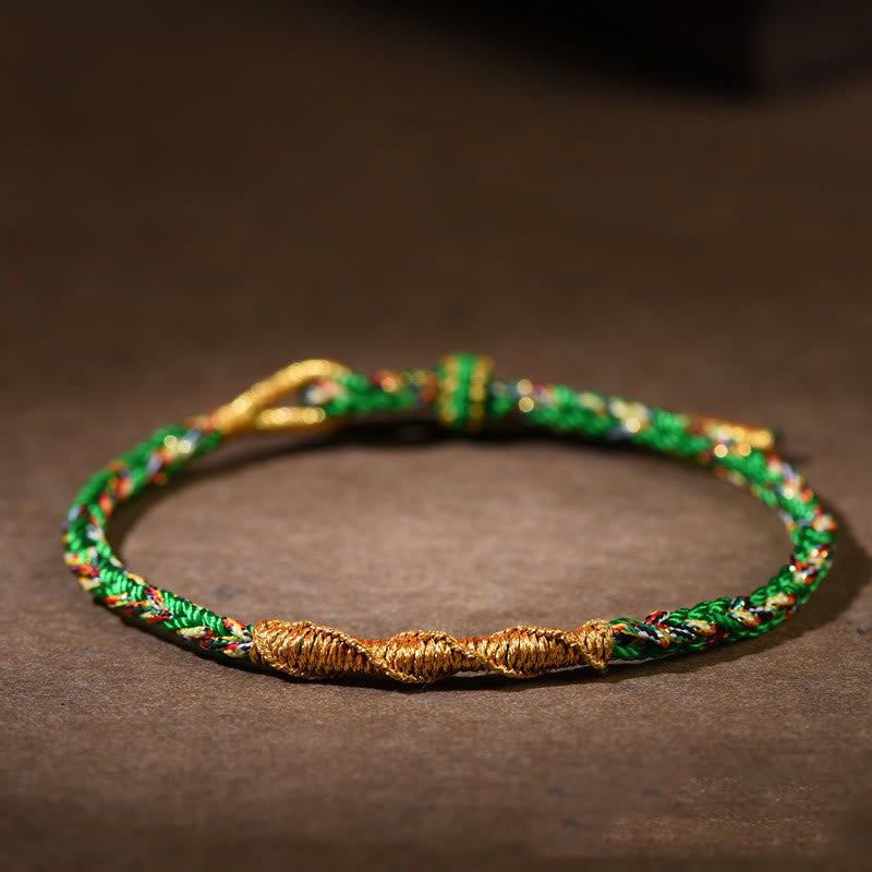 Buddha Stones Handmade Chinese Zodiac Luck Strength Braided Rope Bracelet