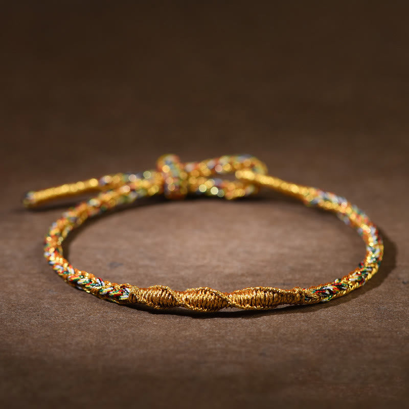 Buddha Stones Handmade Chinese Zodiac Luck Strength Braided Rope Bracelet