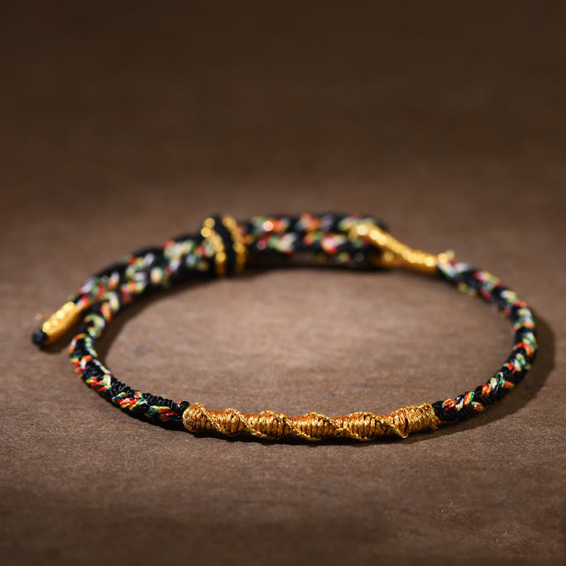 Buddha Stones Handmade Chinese Zodiac Luck Strength Braided Rope Bracelet