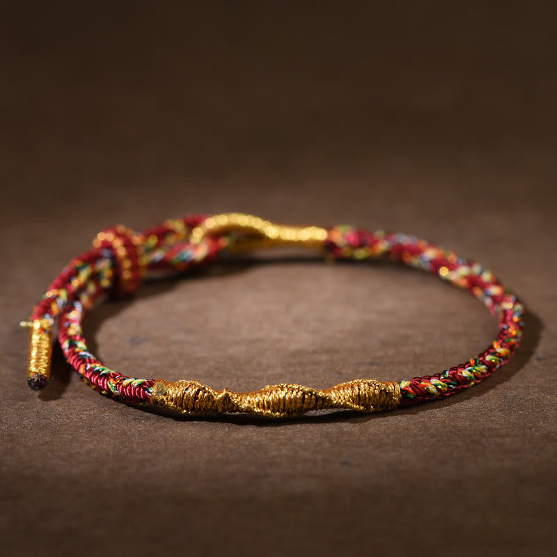 Buddha Stones Handmade Chinese Zodiac Luck Strength Braided Rope Bracelet