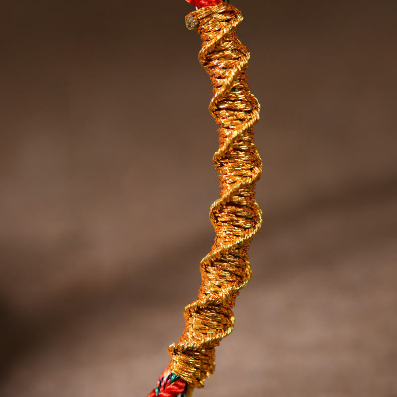 Buddha Stones Handmade Chinese Zodiac Luck Strength Braided Rope Bracelet