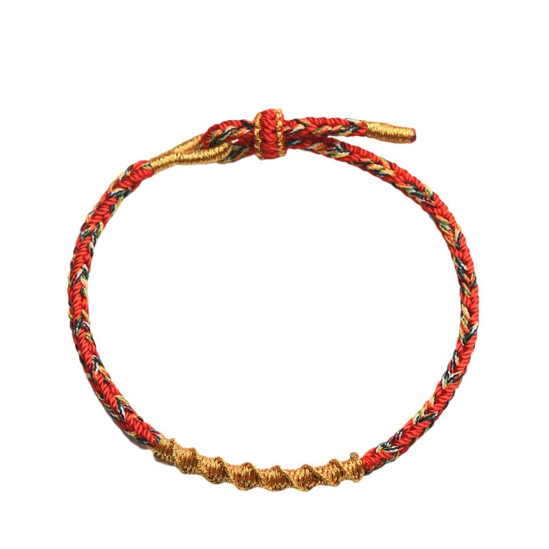 Buddha Stones Handmade Chinese Zodiac Luck Strength Braided Rope Bracelet
