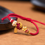 EverestArtstudios Peach Blossom Happiness Charm Luck Red String Bracelet