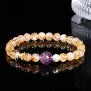 Buddha Stones Natural Citrine Amethyst Prosperity Bracelet