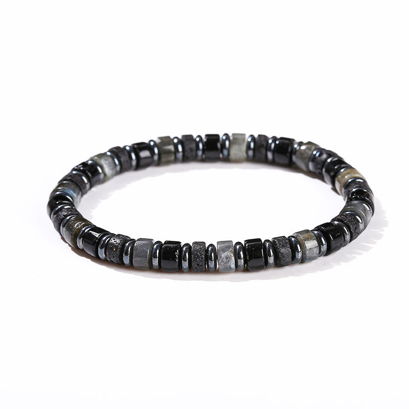 Buddha Stones Hematite Turquoise Lazurite Lapis Lazuli Lava Rock Black Glitter Stone Support Bracelet
