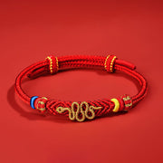 Buddha Stones Red String Eight Thread Peace Knot Year Of The Snake Protection Braided Bracelet