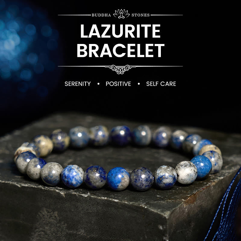 Buddha Stone Lazurite Lapis Lazuli Self Care Positive Bracelet