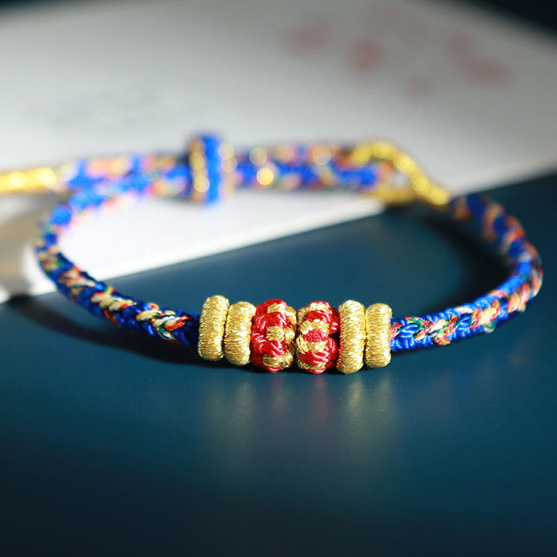 Buddha Stones Chinese Zodiac Colorful Strings Luck Bracelet