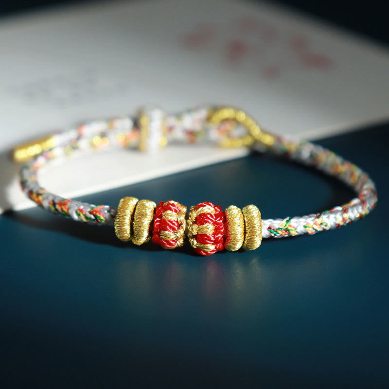 Buddha Stones Chinese Zodiac Colorful Strings Luck Bracelet