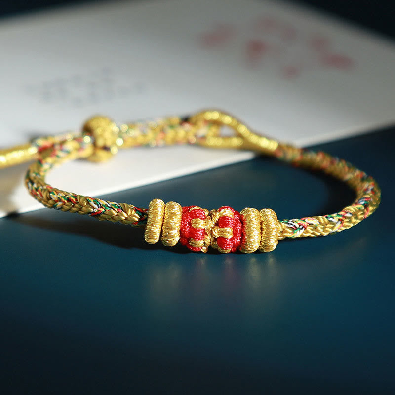 Buddha Stones Chinese Zodiac Colorful Strings Luck Bracelet