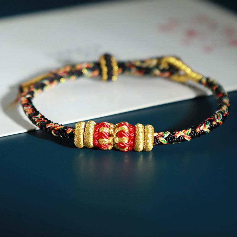 Buddha Stones Chinese Zodiac Colorful Strings Luck Bracelet