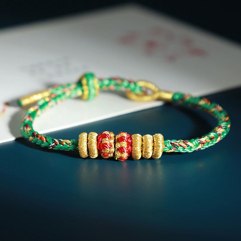 Buddha Stones Chinese Zodiac Colorful Strings Luck Bracelet