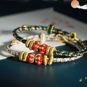 Buddha Stones Chinese Zodiac Colorful Strings Luck Bracelet