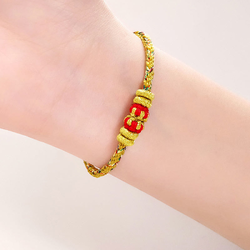 Buddha Stones Chinese Zodiac Colorful Strings Luck Bracelet