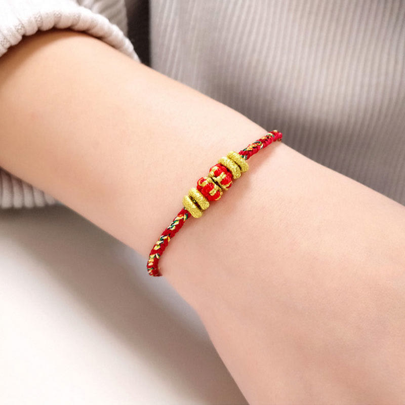 Buddha Stones Chinese Zodiac Colorful Strings Luck Bracelet