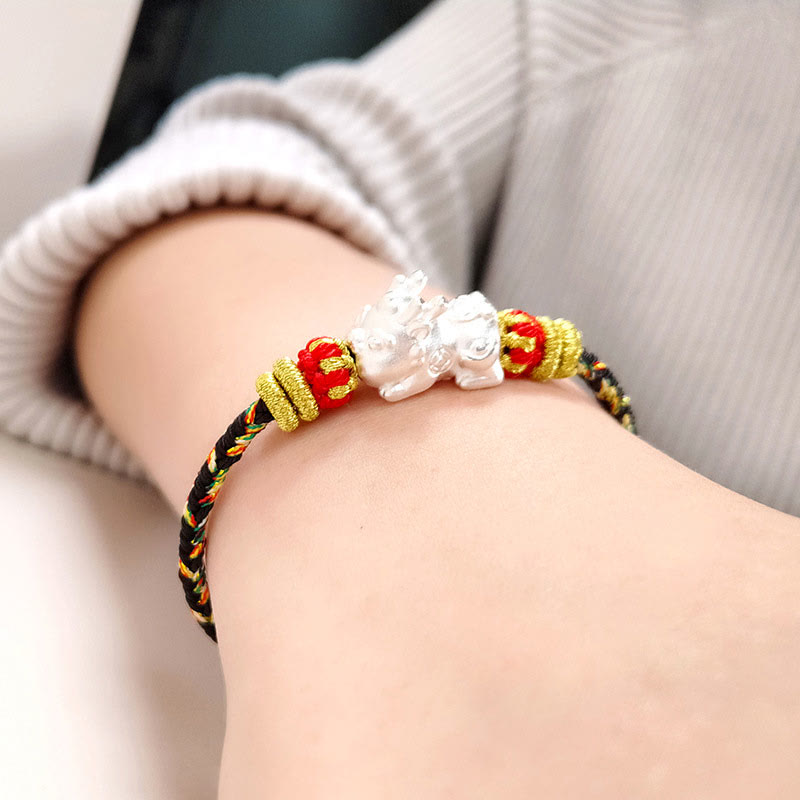Buddha Stones Chinese Zodiac Colorful Strings Luck Bracelet