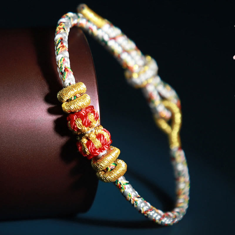 Buddha Stones Chinese Zodiac Colorful Strings Luck Bracelet