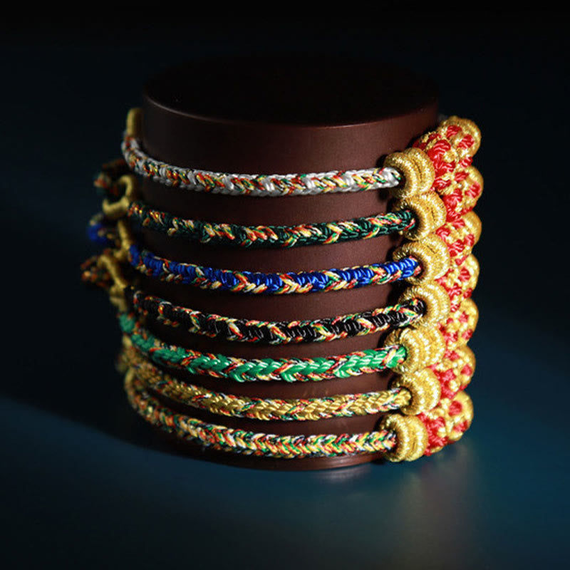 Buddha Stones Chinese Zodiac Colorful Strings Luck Bracelet