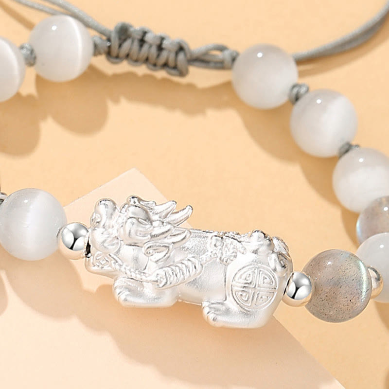 Bracelet PiXiu argent 999 avec mantra