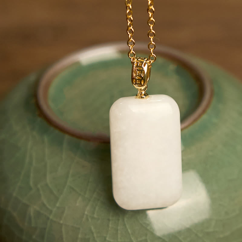 EverestArtstudios Hetian Jade Silver Prosperity Necklace Pendant