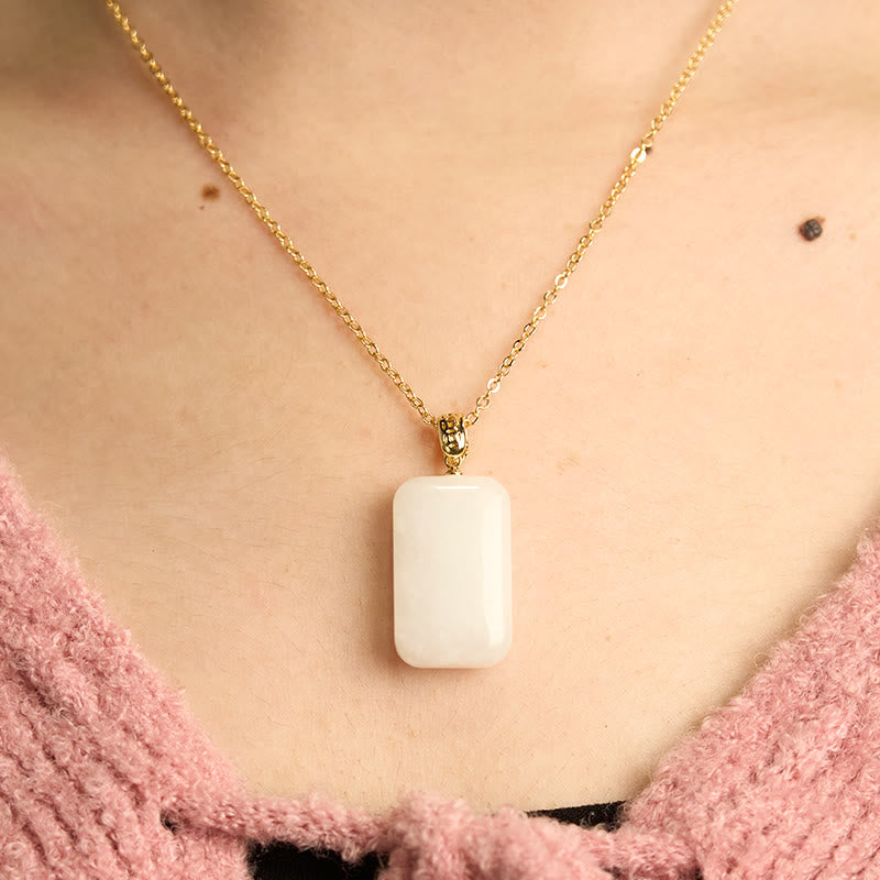 EverestArtstudios Hetian Jade Silver Prosperity Necklace Pendant
