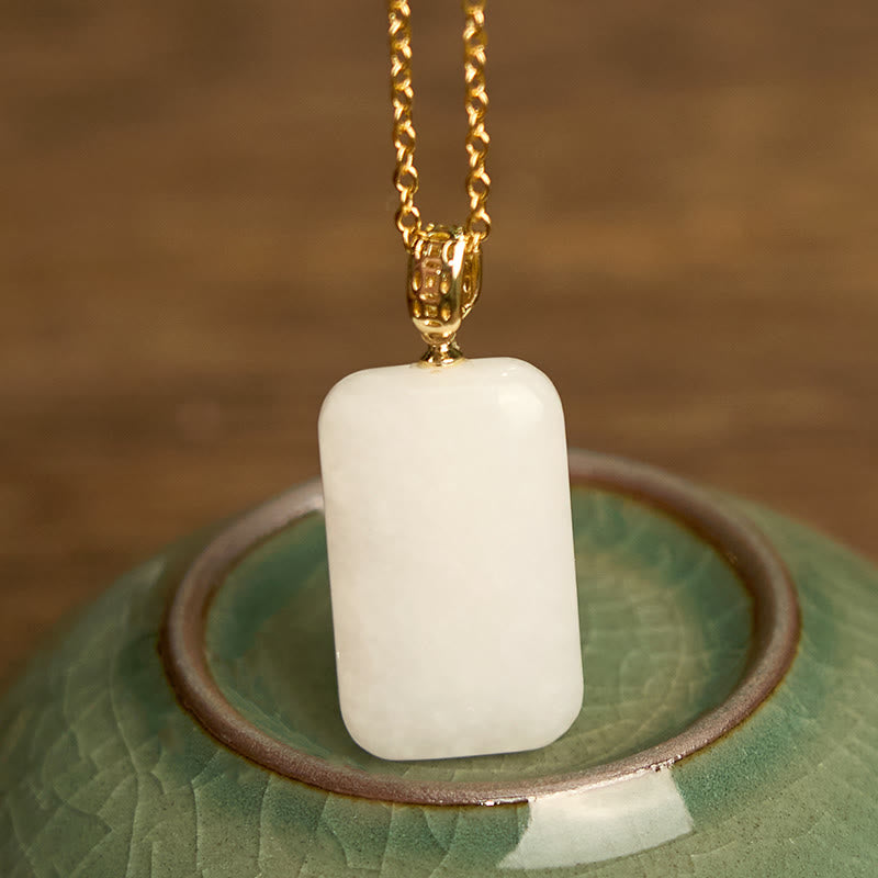 EverestArtstudios Hetian Jade Silver Prosperity Necklace Pendant