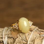 EverestArtstudios Hetian Jade Egg Alloy Ring