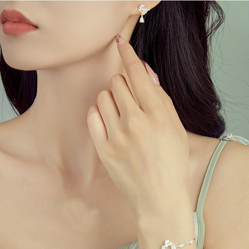 EverestArtstudios Hetian Jade 925 Sterling Silver Cubic Zirconia Pearl Abundance Earrings