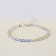 Buddha Stones 2.5mm Fluorite Ultra-thin Beads 14k Gold Plated Copper Heart Power Bracelet