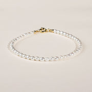 Buddha Stones 2mm Natural Pearl Ultra-thin Beads 14k Gold Plated Copper Wisdom Bracelet